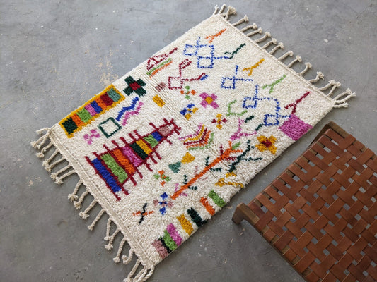 Petit tapis traditionnel Azilal 140 X 102 Cm