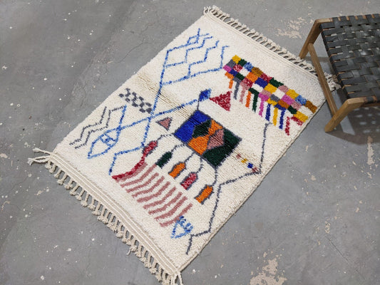 Petit tapis traditionnel Azilal 150 X 110 Cm